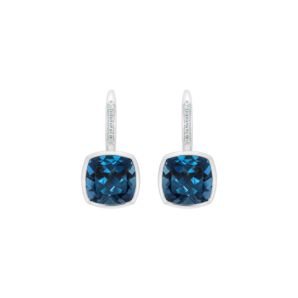 Náušnice s diamantmi a topásom Carelia