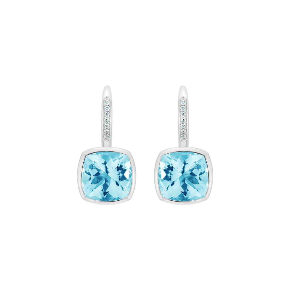 Náušnice s diamantmi a topásom Carelia