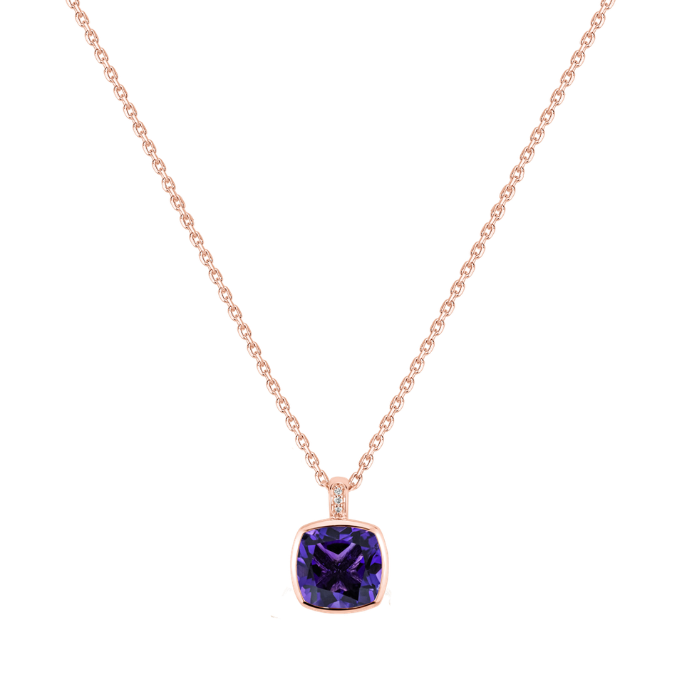 Náhrdelník s diamantmi a ametystom Carelia