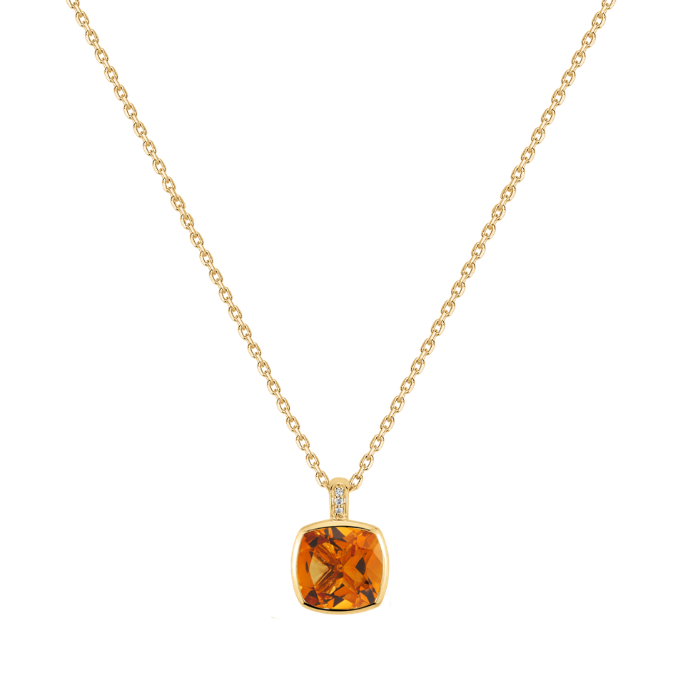 Náhrdelník s diamantmi a citrínom Carelia