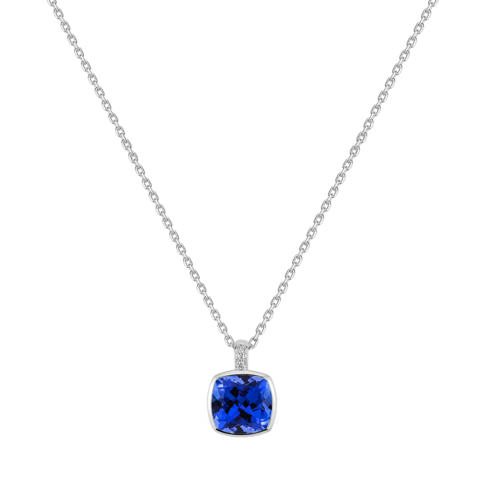 Náhrdelník s diamantmi a tanzanitom Carelia