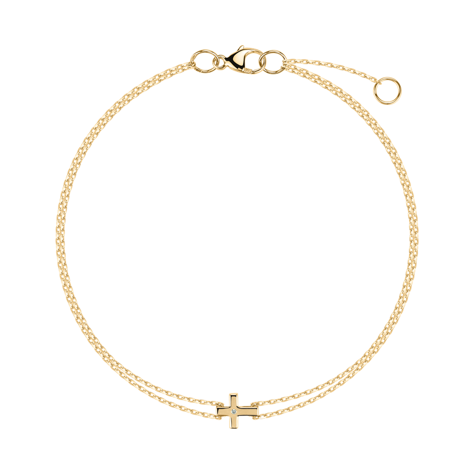 Náramok s diamantom Little Cross