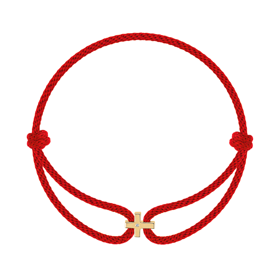 Náramok s diamantom Little Cross