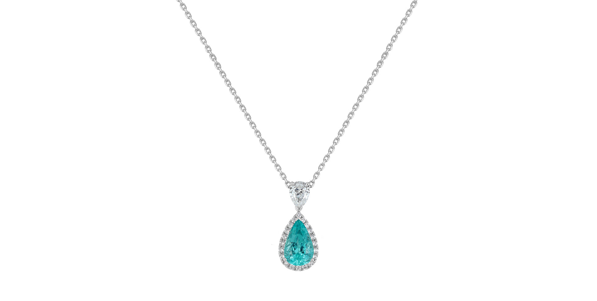 Náhrdelník s diamantmi a paraibou Aqua Lume