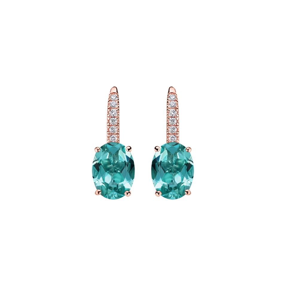 Náušnice s diamantmi a apatitom Niké Elegance