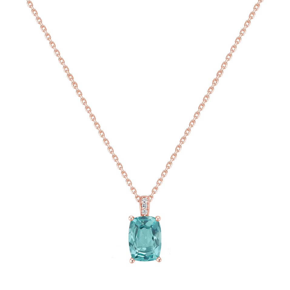 Náhrdelník s diamantmi a apatitom Aqua Lumos