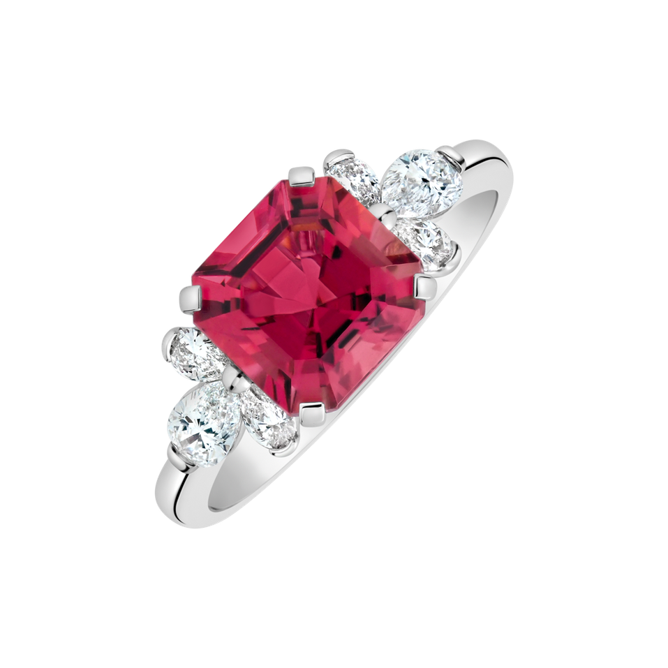 Prsteň s diamantmi a turmalínom Purple Magic