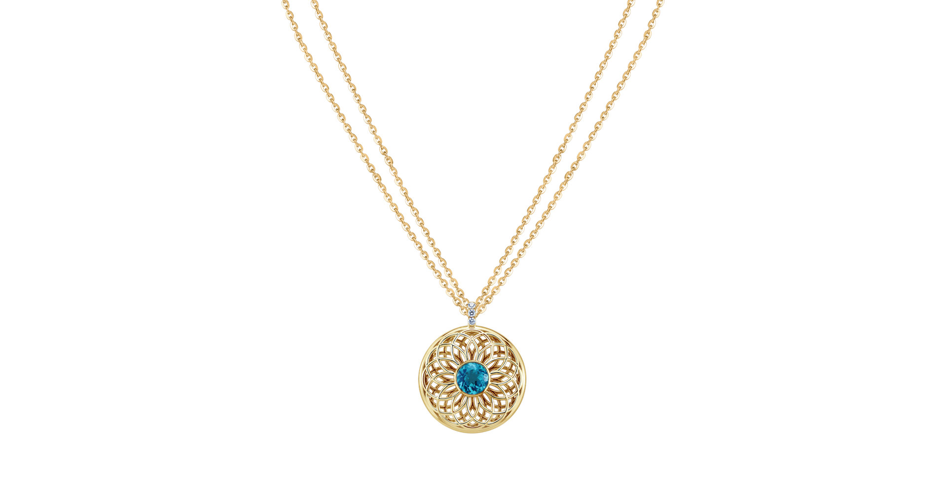 Náhrdelník s diamantom a apatitom Sphere of Light