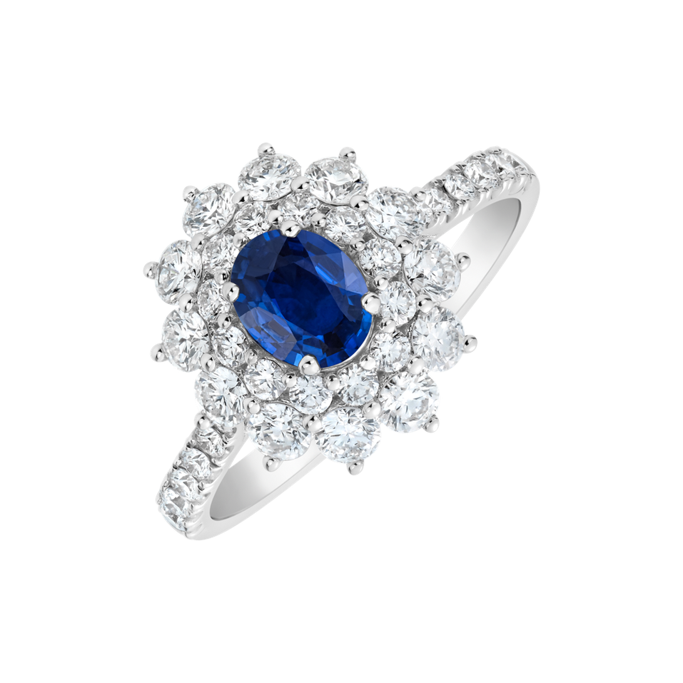 Prsteň s diamantmi a zafírom Queen of Sapphire
