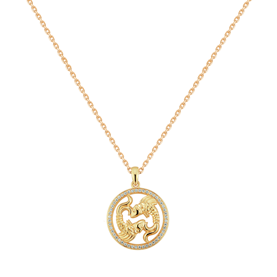 Náhrdelník s diamantmi Starlit Zodiac Pisces