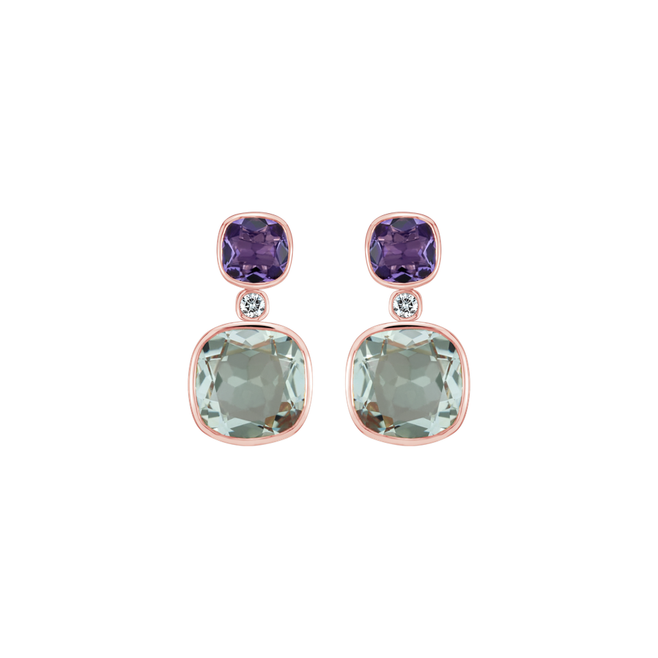 Náušnice s diamantmi a drahokamami Mythera