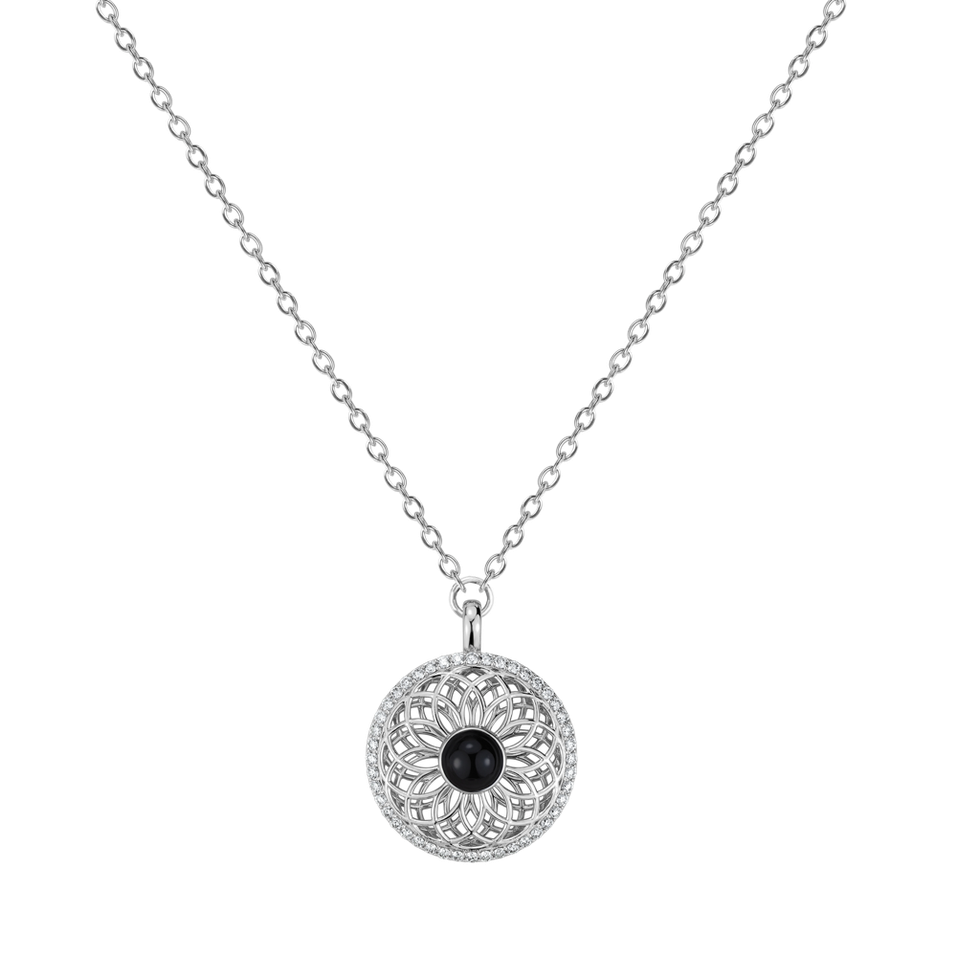 Náhrdelník s diamantmi a achátom Heart of Starlight