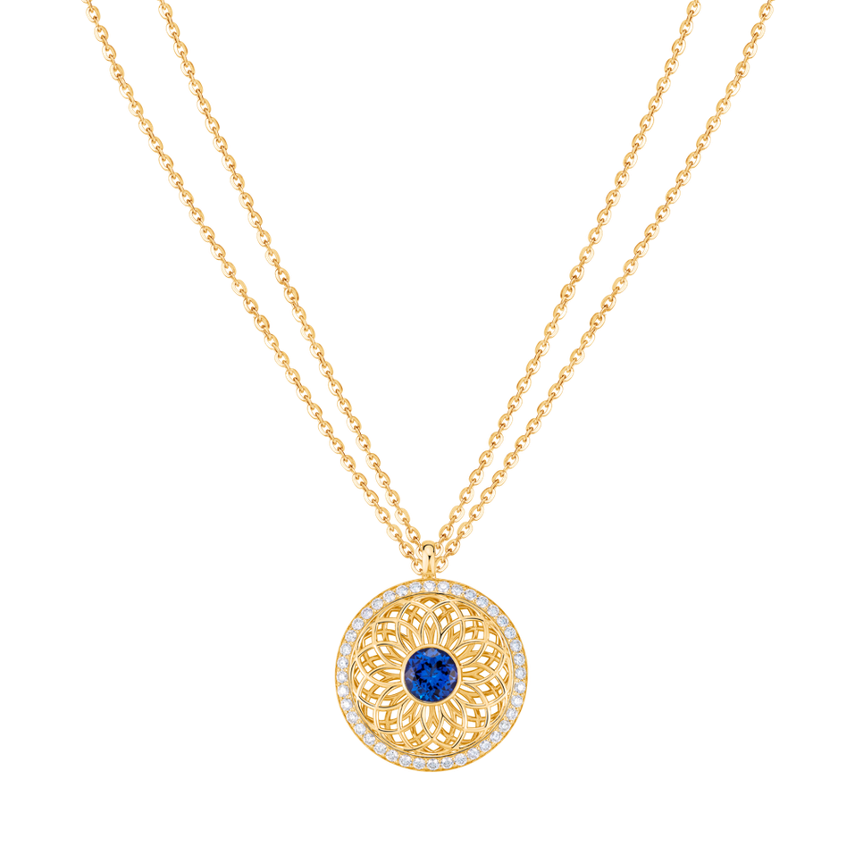 Náhrdelník s diamantmi a tanzanitom Heart of Star