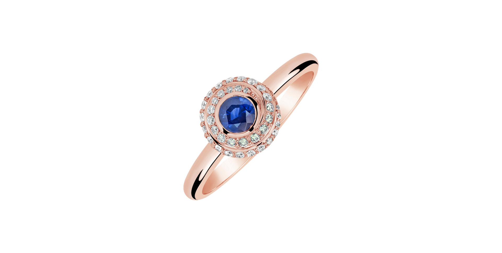 Prsteň s diamantmi a zafírom Sapphire Circle