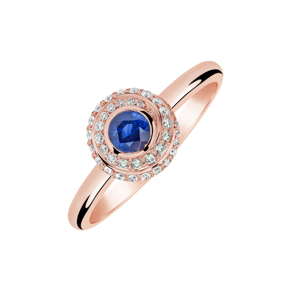Prsteň s diamantmi a zafírom Sapphire Circle