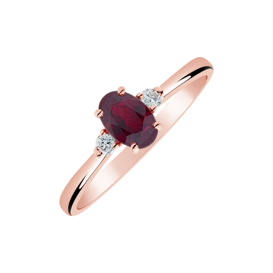 Prsteň s diamantom a rubínom Scarlet Ember