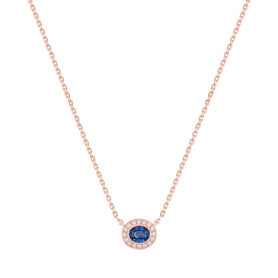 Náhrdelník s diamantmi a zafírom Sapphire Sypmhony