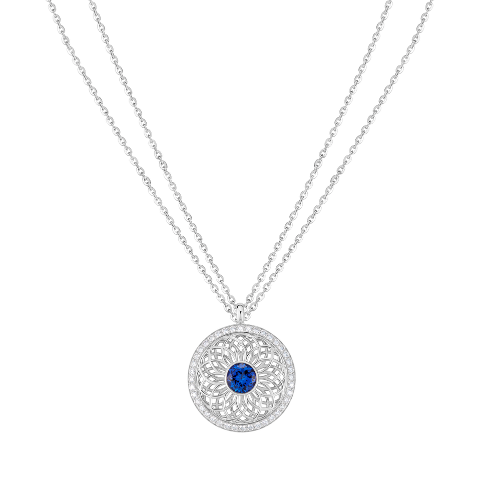 Náhrdelník s diamantmi a tanzanitom Heart of Star