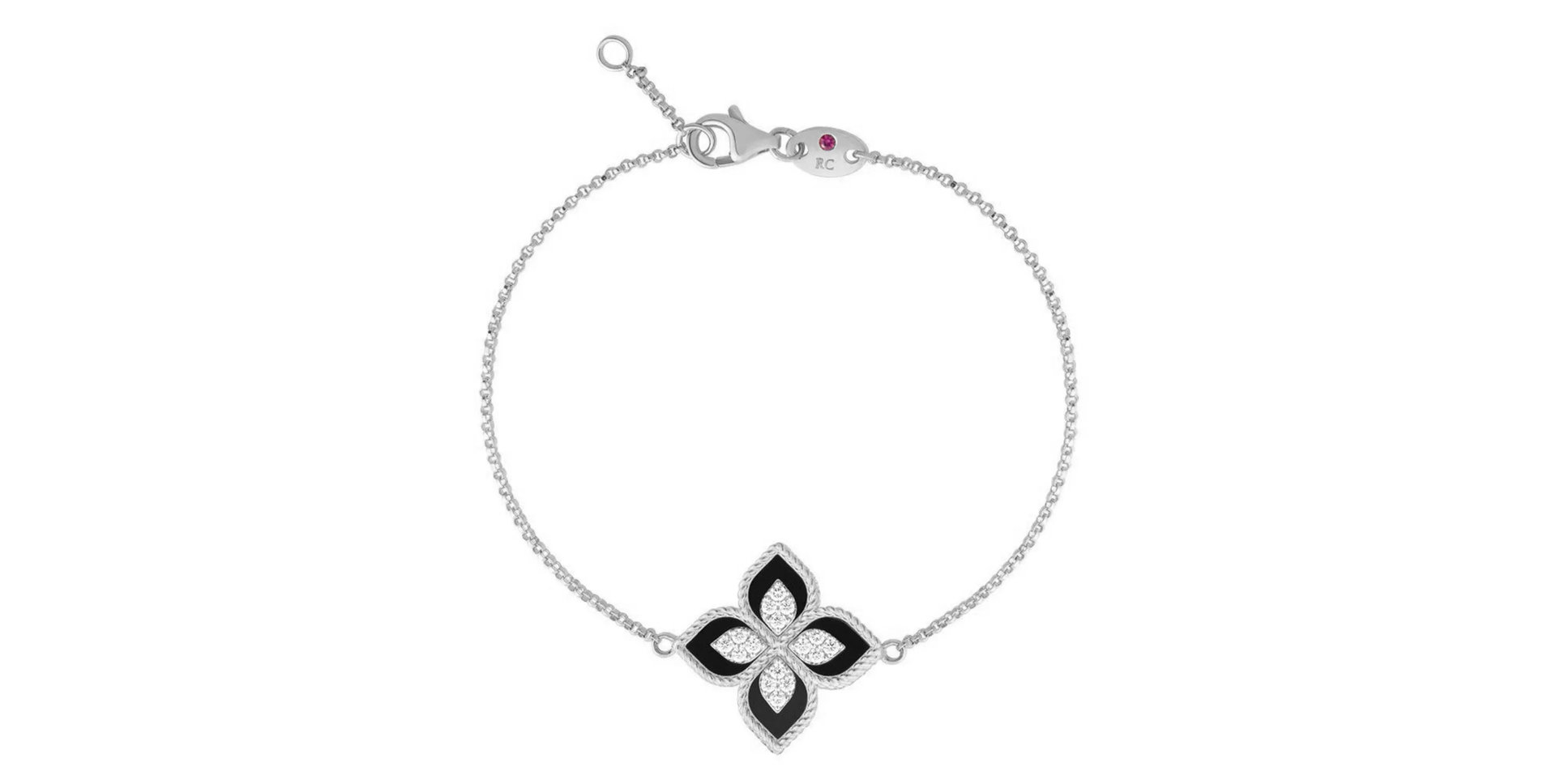 Náramok s diamantmi a jadeitom Princess Flower