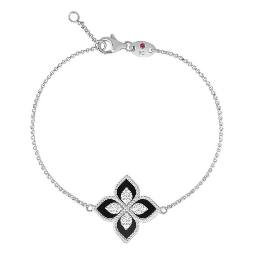 Náramok s diamantmi a jadeitom Princess Flower