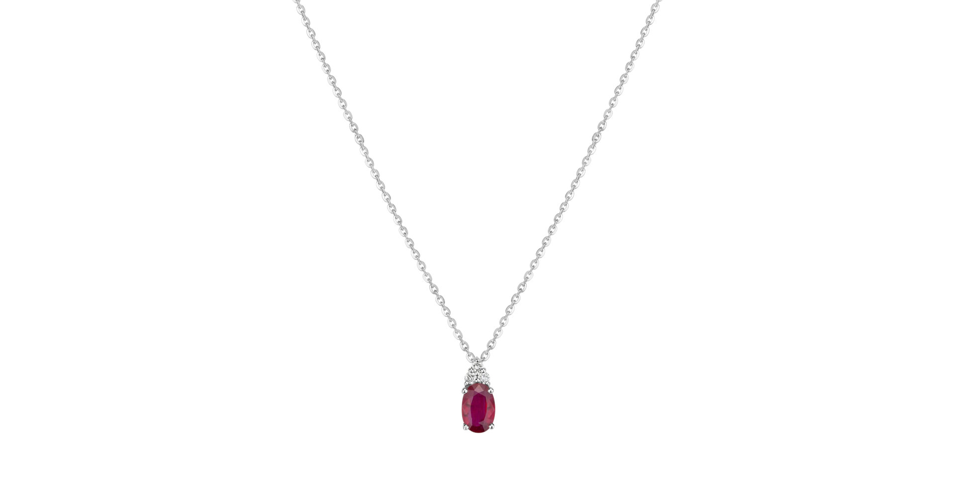Náhrdelník s diamantmi a rubínom Shine Seduction