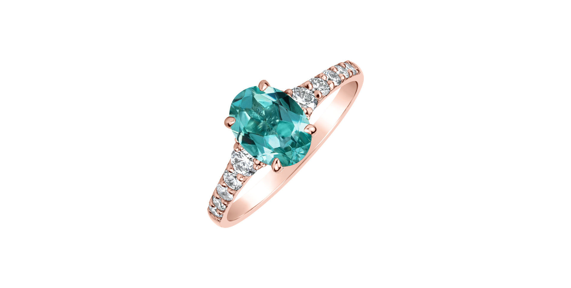 Prsteň s diamantmi a apatitom Shimmering dazzle