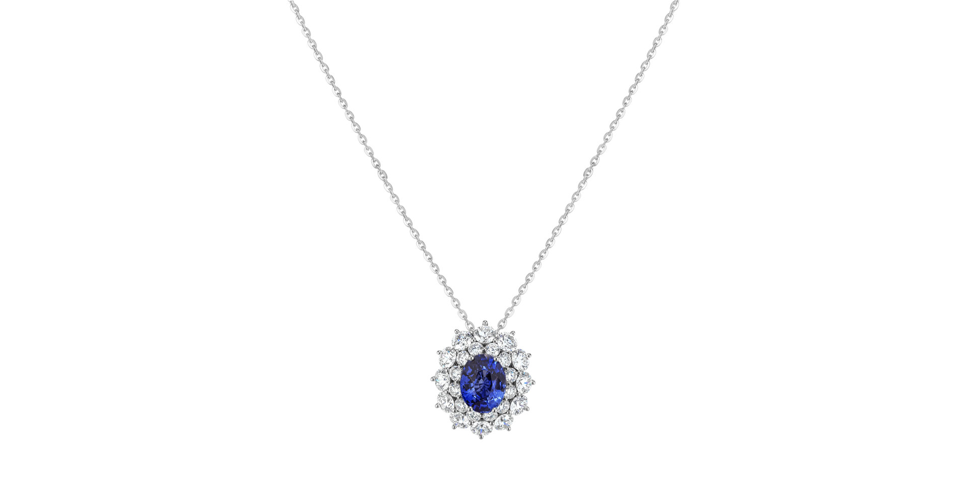 Náhrdelník s diamantmi a zafírom Queen of Sapphire