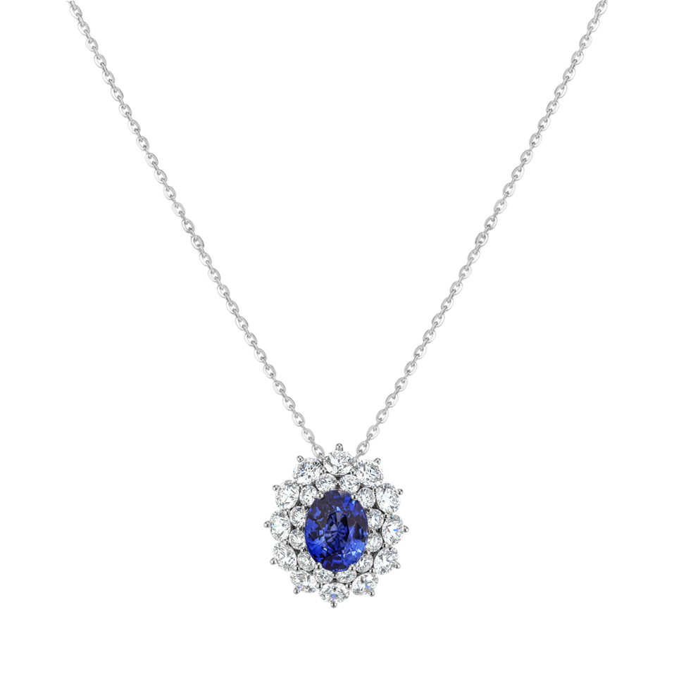 Náhrdelník s diamantmi a zafírom Queen of Sapphire