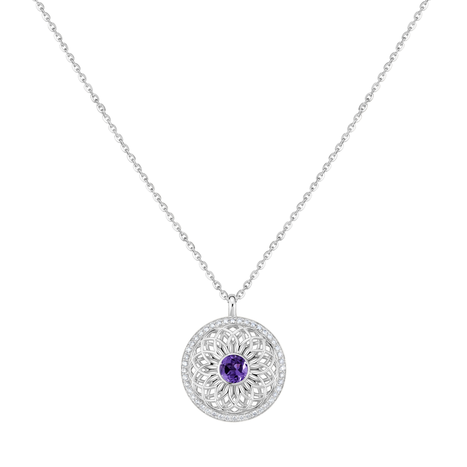 Náhrdelník s diamantmi a ametystom Heart of Star