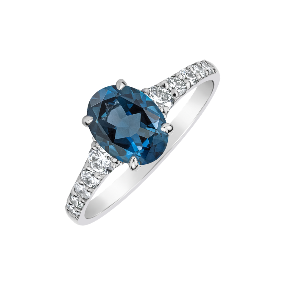 Prsteň s diamantmi a topásom london Shimmering dazzle