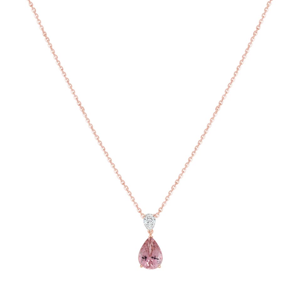 Náhrdelník s diamantom a turmalínom Nova Rosa
