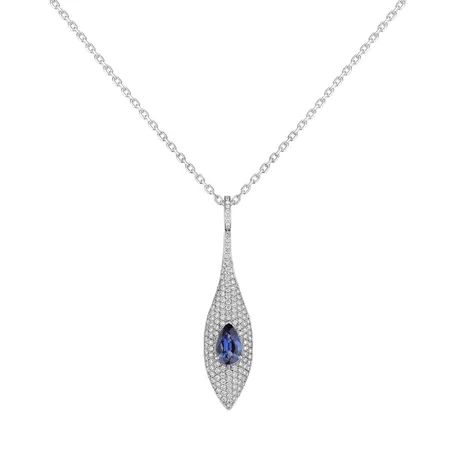Přívěsok so zafírom a diamantmi Blue Destiny