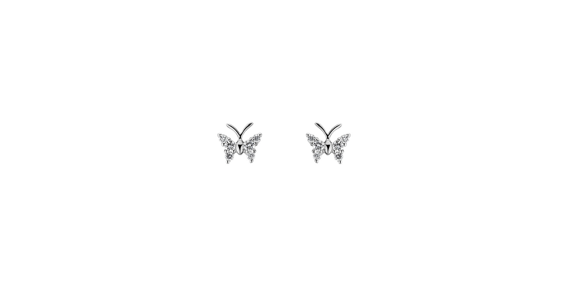 Náušnice s diamantmi Diamond Butterfly