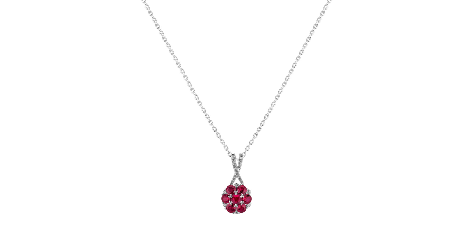 Přívěsok s diamantmi a rubínmi Blooming of the Dot