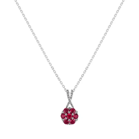 Přívěsok s diamantmi a rubínmi Blooming of the Dot