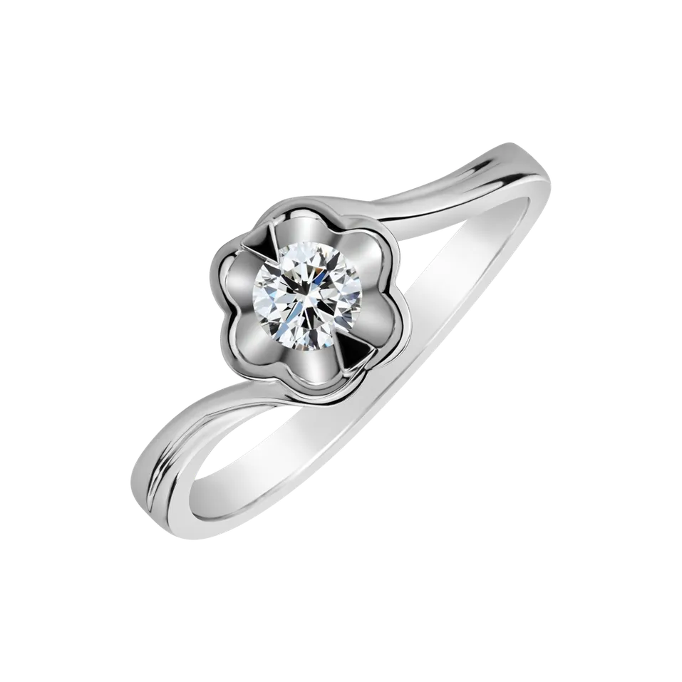 Prsteň s diamantom Galaxy Flower
