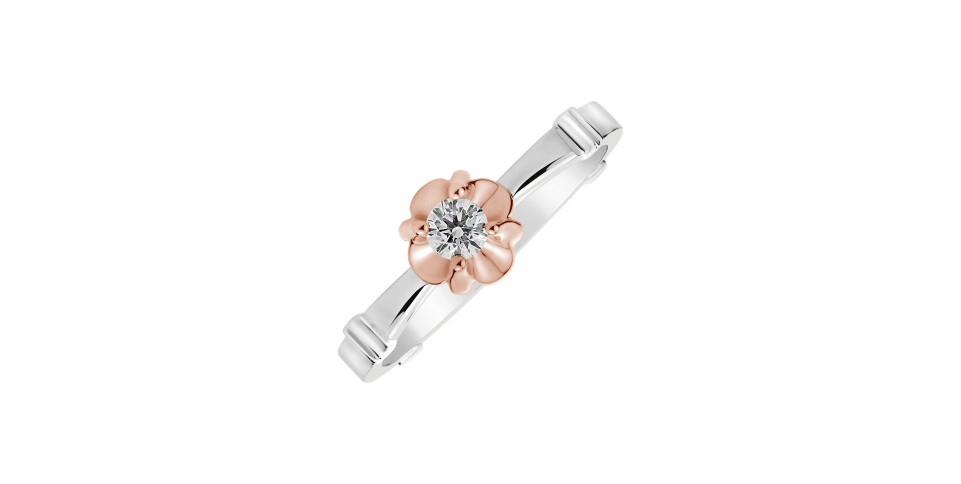 Prsteň s diamantom Pink Blossom