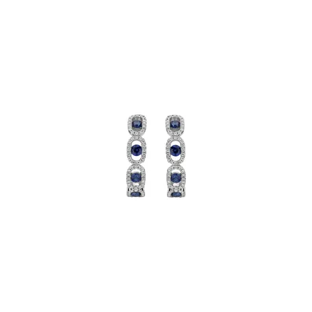 Náušnice s diamantmi a zafírmi Royal Earrings