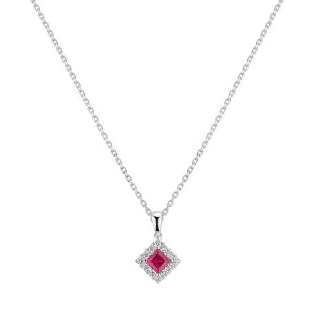 Přívěsok s rubínom a diamantmi Rhombus Of Love