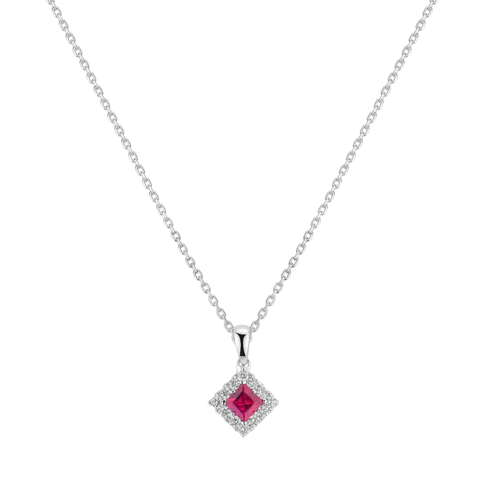 Přívěsok s rubínom a diamantmi Rhombus Of Love