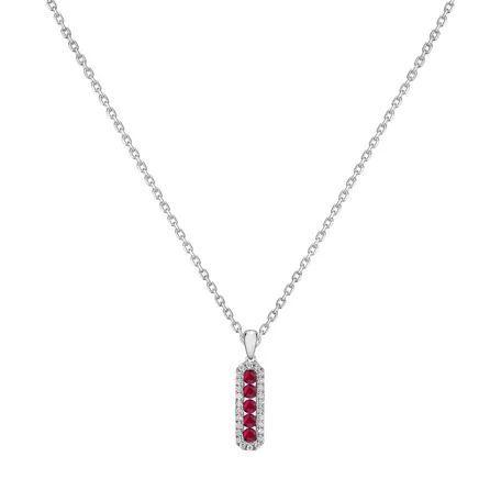Přívěsok s diamantmi a rubínmi Gia