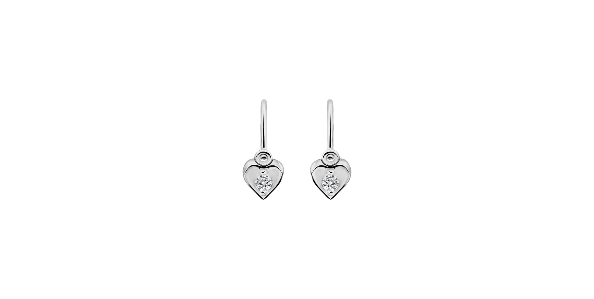 Detské náušnice s diamantom Little Heart