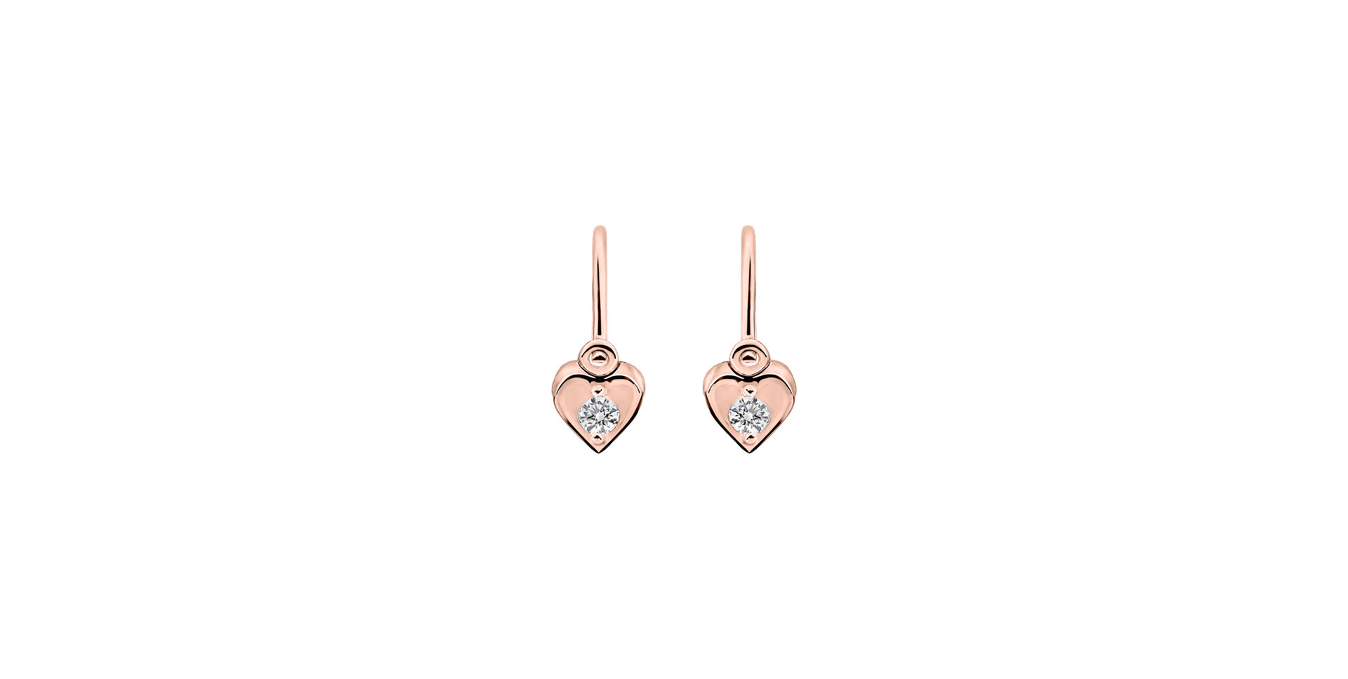 Detské náušnice s diamantom Little Heart