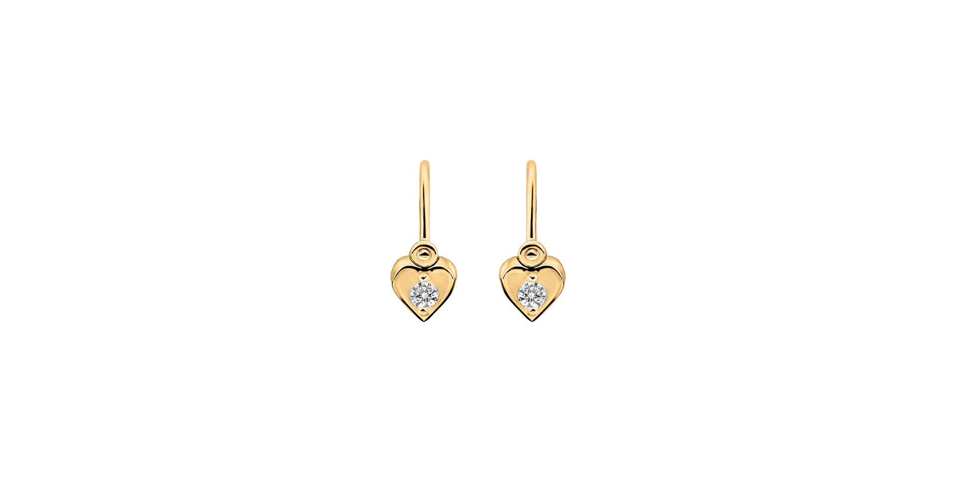 Detské náušnice s diamantom Little Heart