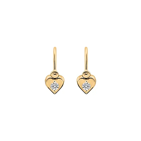 Detské náušnice s diamantom Little Heart