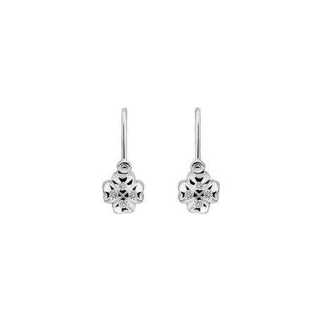 Detské náušnice s diamantmi Tiny Cloverleaf