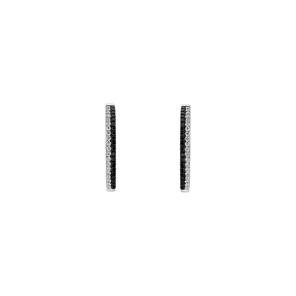 Náušnice s čiernymi a bielymi diamantmi Arcane Sonata