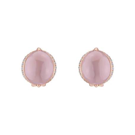 Náušnice s ruženínom a diamantmi Pink Passion