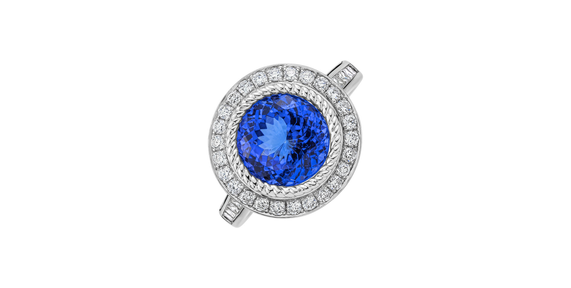 Prsteň s diamantmi a tanzanitom Night Gentility