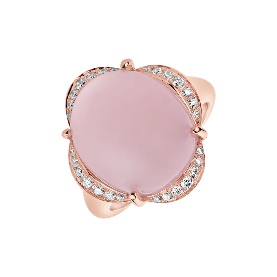 Prsteň s ruženínom a diamantmi Rosa